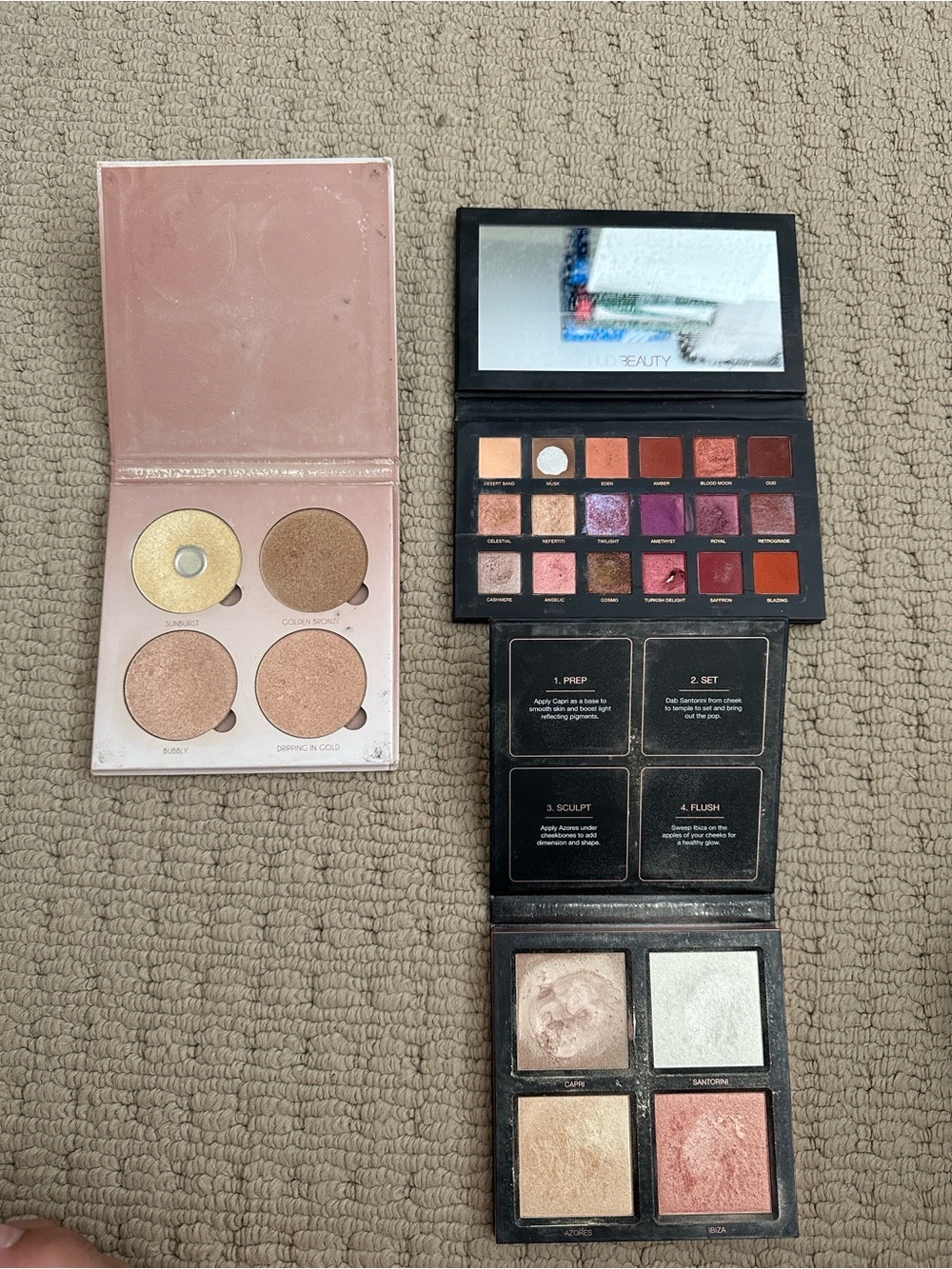 HUDA AND ANASTASIA Assorted Women’s Makeup Highlight & Eyeshadow Palettes